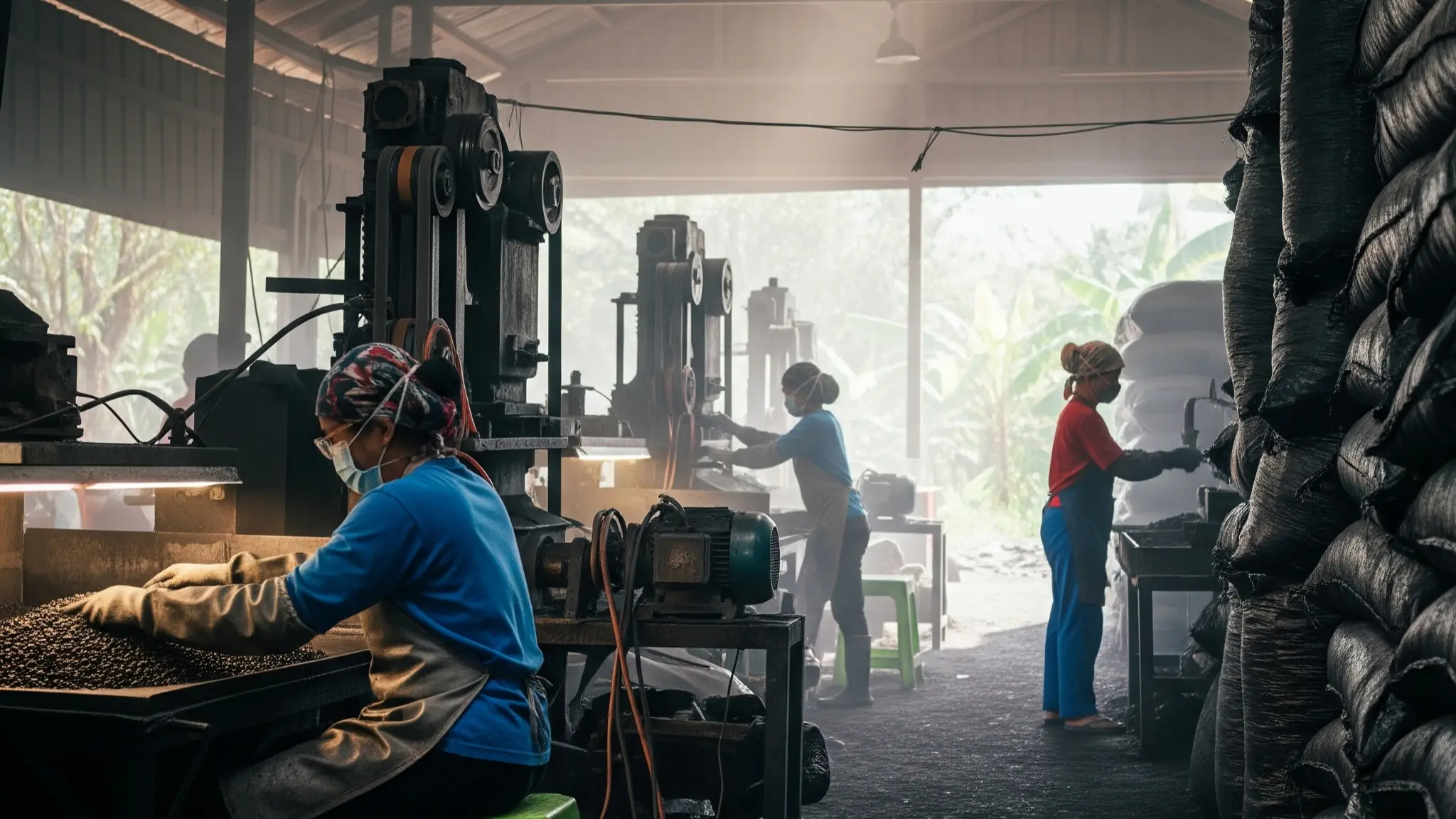 Illustration Briquette Factory from Indonesia - Abadi Charcoal ID